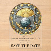 Enregistrer La Date Acrylique Golf Invitation (Recto)
