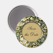 Enregistrer la date aimant floral victorien (Recto/Verso)