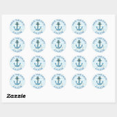 Enregistrer la date Ancre nautique Stickers Bleu B (Feuille)