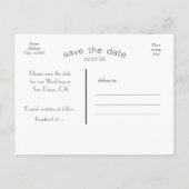 ENREGISTRER LA DATE Arch Typographie Photo Carte p (Dos)