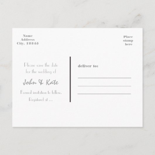 ENREGISTRER LA DATE Berry Mariage 6 PHOTO Carte po (Dos)