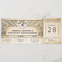 enregistrer la date billets d'avion - invitations