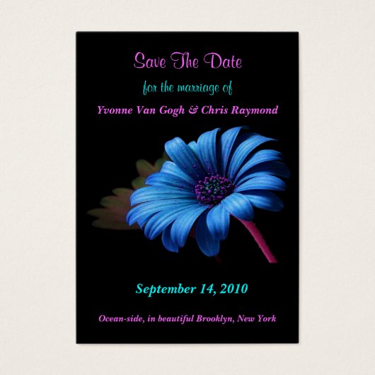 Enregistrer La Date Blue Orange Red Daisy (Devant)