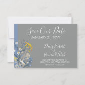 Enregistrer La Date Botanique Daisy Floral 3 Carte (Dos)