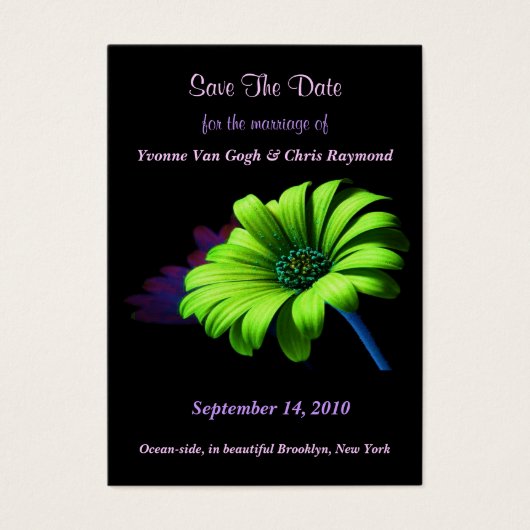 Enregistrer la date Bright Green Daisy III (Devant)
