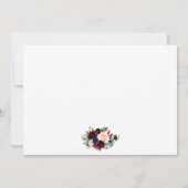 Enregistrer La Date Burgundy Blue Floral Carte pho (Dos)