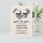 Enregistrer la date cadre gothique Halloween carte (Debout devant)