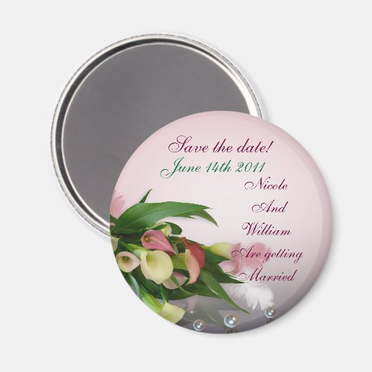 Enregistrer la date calla lily bouquet aimant (Recto/Verso)