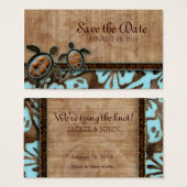 Enregistrer la date Carte de visite Tortues Brown  (Devant & derrière)