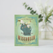 Enregistrer La Date - Carte Du Wisconsin Avec De B (Debout devant)