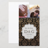 Enregistrer la date Carte Fillagreement Black & Or (Devant / Derrière)