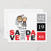 Enregistrer La Date Carte photo Mariage Mariée Gro (Devant / Derrière)