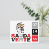 Enregistrer La Date Carte photo Mariage Mariée Gro (Debout devant)