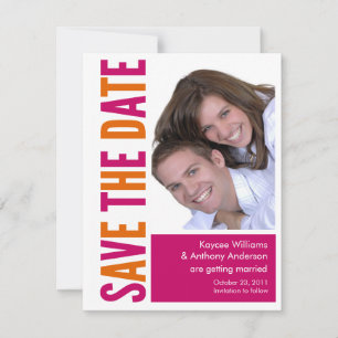Enregistrer la date Carte photo rose et orange