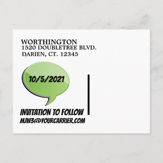 ENREGISTRER LA DATE Carte postale (Dos)