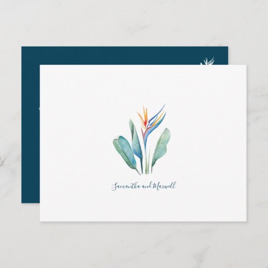 Enregistrer La Date Carte Postale Aquarelle Tropic (Devant / Derrière)