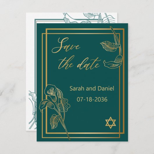 Enregistrer la date Carte Postale Gold Lys sur Ver (Devant / Derrière)