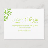 Enregistrer la date Carte postale Lime Green Leaf  (Dos)