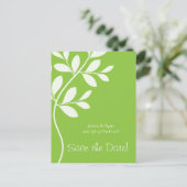 Enregistrer la date Carte postale Lime Green Leaf  (Debout devant)