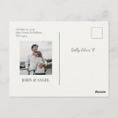 Enregistrer la date Carte postale, Minimaliste Enr (Dos)
