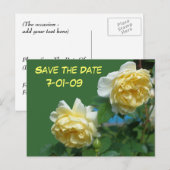 Enregistrer La Date Carte Postale Photo Fleur Rose (Devant / Derrière)