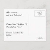 Enregistrer La Date Carte Postale Photo Fleur Rose (Dos)