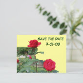 Enregistrer La Date Carte Postale Photo Fleur Rose (Debout devant)