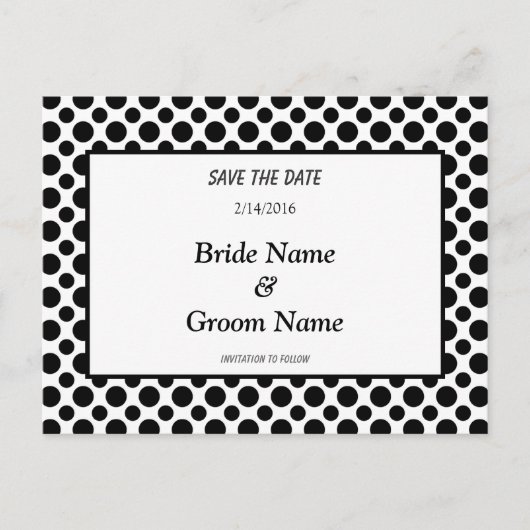 Enregistrer la date Carte postale Pointe Polka noi (Devant)