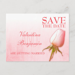 Enregistrer la date carte postale simple rose rose