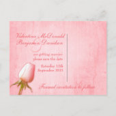 Enregistrer la date carte postale simple rose rose (Dos)