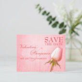 Enregistrer la date carte postale simple rose rose (Debout devant)