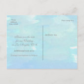 ENREGISTRER LA DATE Carte postale Watercolor Blue  (Dos)