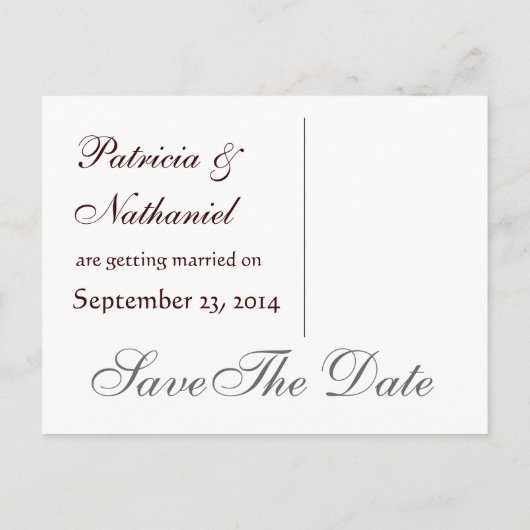 Enregistrer la date carte postale Zebra Black Whit (Dos)