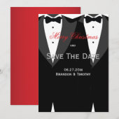 Enregistrer la date Cartes de Noël Blanc Gay Maria (Devant / Derrière)