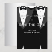 Enregistrer la date Cartes de Noël Mariage gris ar (Devant / Derrière)