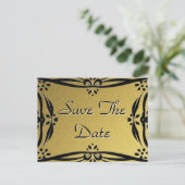 Enregistrer La Date Cartes Postales Décoratives Or (Debout devant)