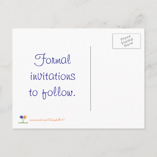 Enregistrer la date cartes postales, fleurs bleu o (Dos)