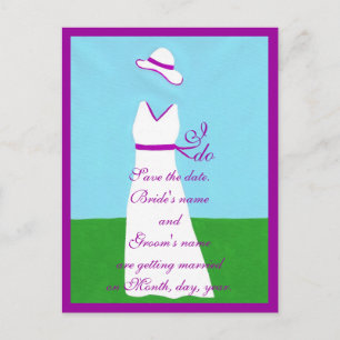 Enregistrer la date cartes postales, robe mariage,