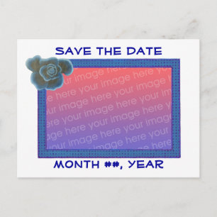 Enregistrer la date cartes postales, rose bleue, a