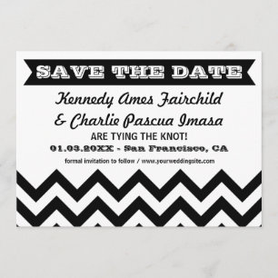 Enregistrer la date Chevron Wedding Cartes