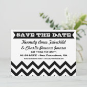 Enregistrer la date Chevron Wedding Cartes (Debout devant)