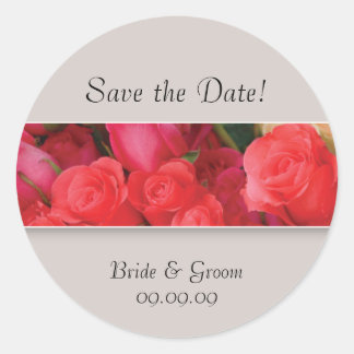 Enregistrer la date Coral Roses Mariage Stickers