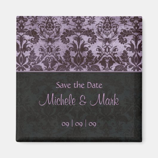 Enregistrer la date Damask Magnet 2b Purple (Devant)