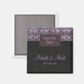 Enregistrer la date Damask Magnet Purple (Recto/Verso)