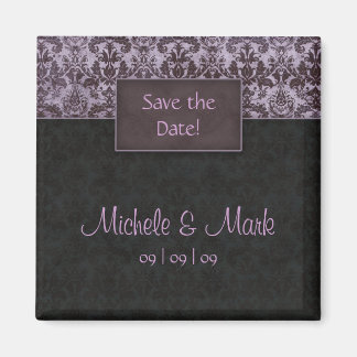 Enregistrer la date Damask Magnet Purple
