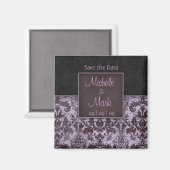 Enregistrer la date Damask Magnet Purple (Recto/Verso)