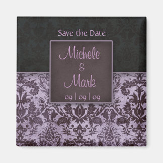Enregistrer la date Damask Magnet Purple