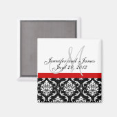 Enregistrer la date Damask Monogram Magnet Mariage (Recto/Verso)