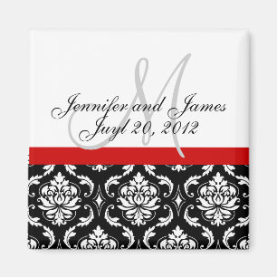 Enregistrer la date Damask Monogram Magnet Mariage
