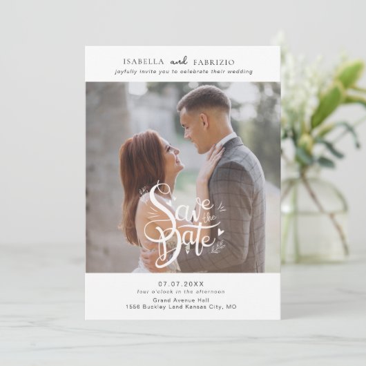 Enregistrer la date de mariage simple Invitation (Debout devant)